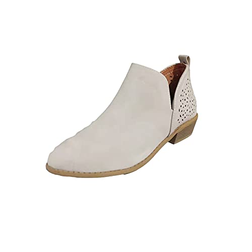 NUSGEAR 2022 Botines Mujer Zapatos Botas de tacón bajo de cuero Moda Casual Otoño Invierno Comodos clásico Botas de Nieve elegante Antideslizante caliente Boots cremallera vintage fiesta Zapatos