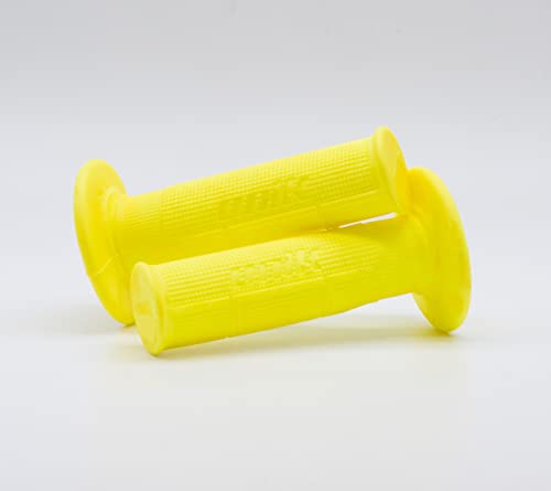 Juego de puños para moto cross manillar de goma, universal, antideslizante, accesorios puños para Moto Enduro - Amarillo Fluor