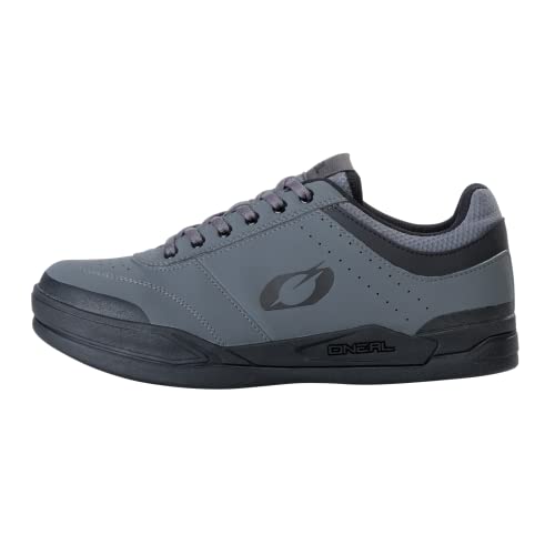 O'Neal | Zapatillas de Mountain Bike | MTB Downhill Freeride | Veganas | Equilibrio definitivo Entre Agarre y posición del pie, Transpirables | Zapato Plano | Adulto | Gris Negro | Talla 44