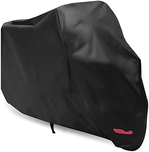 Funda para Moto 210D Funda Protector Cubierta de Moto Impermeable a Prueba de Polvo Protector UV con Agujeros de Bloqueo Cubierta contra Viento Negro (245 * 105 * 125CM)