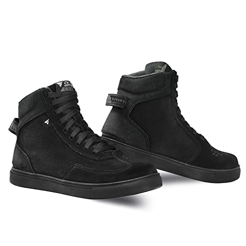 SHIMA SX-2 EVO LADY Botas Moto Mujere - Zapatillas Moto de Cuero, Transpirables, Reforzados con Soporte el Tobillo, Suela Antideslizante, Almohadilla el Engranaje (Negro), 36 EU