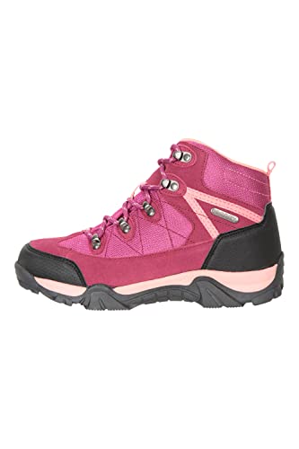 Mountain Warehouse Trail Kids Botas Impermeables - Zapatos Infantiles con Malla sintética en la Parte Superior, Plantilla EVA, Alta tracción - para Senderismo y Caminar Color Baya 36