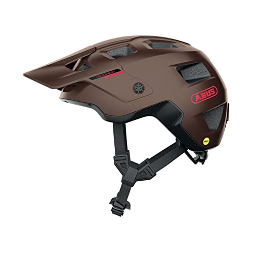 Casco para ciclismo de montaña ABUS MoDrop MIPS - Casco de bicicleta robusto con protección contra impactos para ciclistas de montaña - Ajuste individual - Unisex - Marrón, talla M