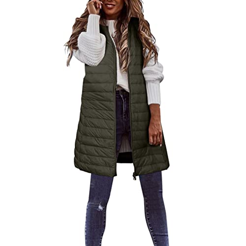 Dasongff Chaleco Sin Mangas Mujer Otoño - Chaqueta Caliente Mujeres Chic Abrigo Largo Mujer Capucha Chaqueta Larga Legere Mujer Chaqueta Moto Gran Tamaño Cardigan Chaqueta, A-A, L