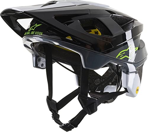 Alpinestars Vector Tech MIPS-Casco Negro, Blanco, Gris frío Brillante, Unisex, Pilot Black White Co, S