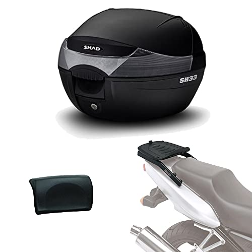 Sh33rehe16 - Kit fijacion y Maleta baul Trasero + Respaldo Pasajero Regalo sh33 Compatible con Yamaha t-MAX 530 17 Yamaha t-MAX 530 2017-2017