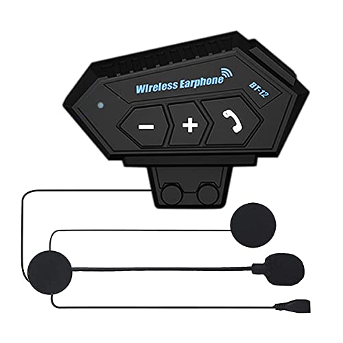 BIGFOX Auriculares Casco de Motocicleta, Auriculares Inalambricos Bluetooth 5.0,Intercomunicador Casco Moto, Intercom Anti-interferencia Auriculares para una Variedad de Montados en Casco