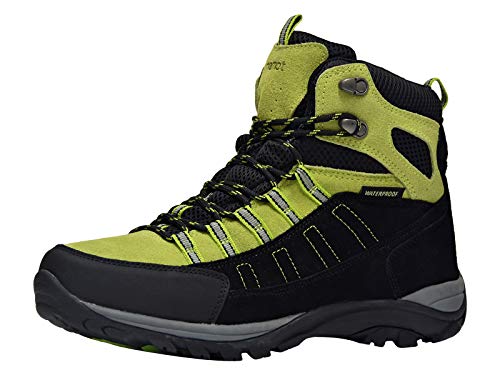 riemot Botas de Senderismo y Campo para Hombres, Zapatillas Altas de Trekking Zapatos de Montaña Escalada Aire Libre Calzado Impermeable Ligero Antideslizantes Sneakers, Hombre Verde 44 EU