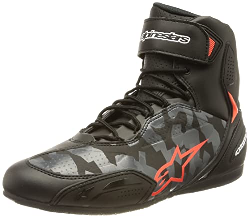 Alpinestars - Nc, Botas de motociclista Hombre, NEGRO/GRIS CAMO ROJO FLUO, 44 EU