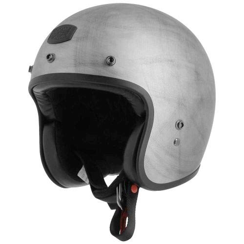 Astone Helmets - Casque jet Bellair - Casque de moto jet homologué - Casque jet vintage look rétro - Casque de scooter en fibre de verre - matt dirty grey L