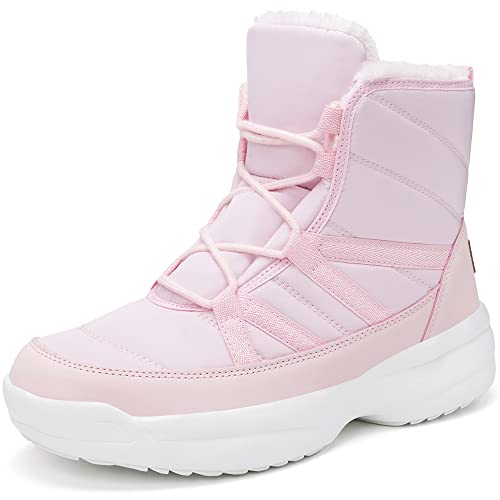 Gaatpot Botas de Nieve Mujer Zapatos Invierno Calentitos Forro Botines Aire Libre Trekking Bota Impermeable Boot Rosado 39