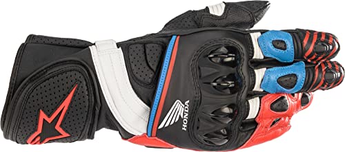 Alpinestars Honda GP Plus R V2 Guantes de Motocicleta (Black/Red/Blue,M)