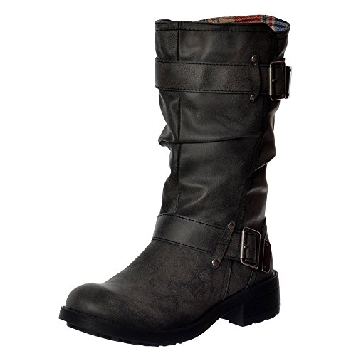 Rocket Dog Trumble, Botas de Motorista Mujer, Negro-Schwarz (Black AG7), 41 EU