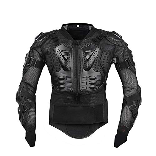 daiyanjing Traje de armadura de motocicleta ajustable transpirable motocicleta anti-caída armadura protectora alta prueba de impacto moto cuerpo completo chaqueta protectora negro/rojo M-XXXL