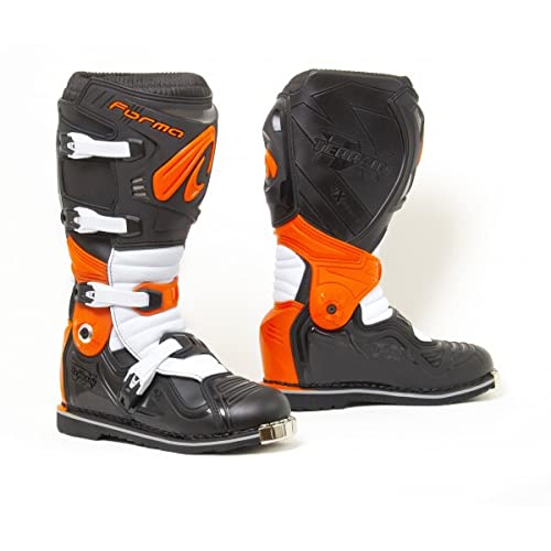 FORMA Campo Evolution TX, Botas para Moto Unisex Adulto, Negro, Naranja y Blanco, Standard Off-Road fit