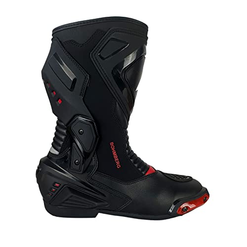 Bohmberg ASPHALT - Botas de motociclismo para hombre, resistentes al agua con protectores reforzados, Negro , 43 EU