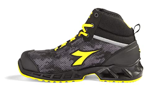 DIADORA Shark Stable Impact Mid S3 SRC ESD, Botas Unisex Adulto, Black/Gray, 46 EU