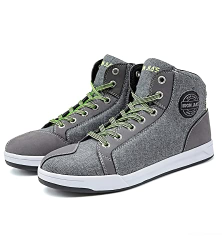 IRON JIA'S Botas de Moto para Hombre, Zapatillas de Motocicleta Casuales Antideslizantes, Zapatillas de Motocross Impermeable -43