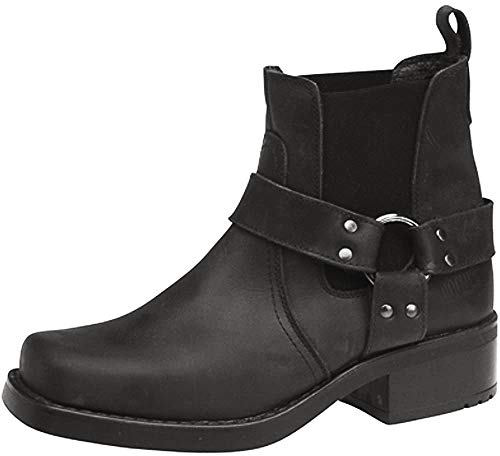 Botines de vaquero / motociclista para hombre Terminator, de cuero genuino, color Negro, talla 41 EU