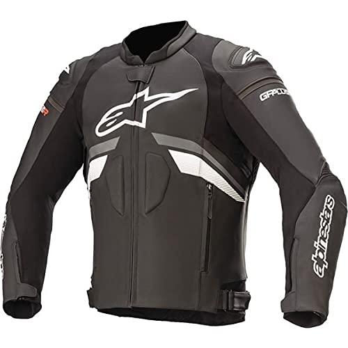 Alpinestars GP Plus R v3 Airflow Chaqueta de cuero para motocicleta, negro/gris oscuro/blanco, 54