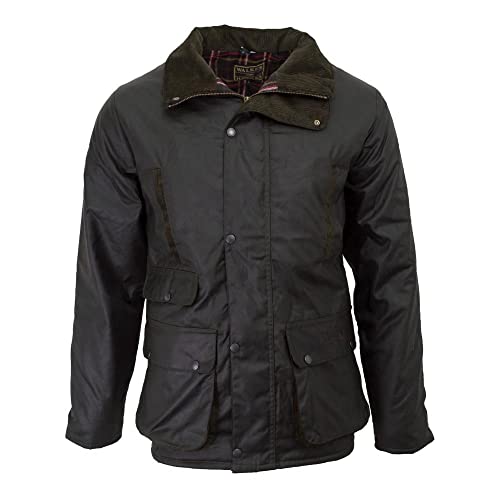 Walker and Hawkes - Chaqueta Hawthorn con Acolchado Ligero para Hombre - Abrigo con Tejido Encerado - Verde Oliva - M