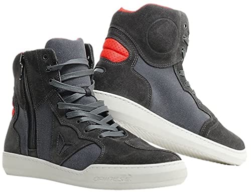 Dainese Metropolis Shoes Zapatos Moto, Carbon/Rojo Fluo, 45 EU