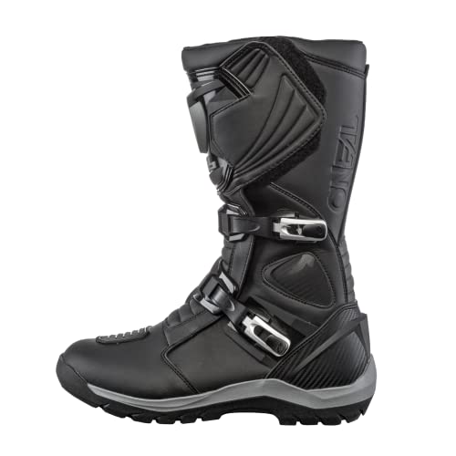O'NEAL | Botas de Motocicleta | Enduro Aventura | Bota de Turismo Robusta e Impermeable, Plantilla Reforzada de Metal, Plantilla Reemplazable | Bota Sierra Pro | Adulto | Negro | Talla 41