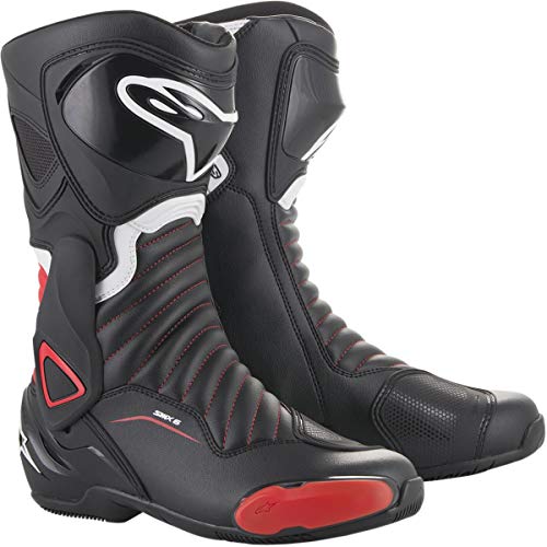 Alpinestars Smx-6 V2 - Botas de motociclismo (talla 42), color negro y rojo
