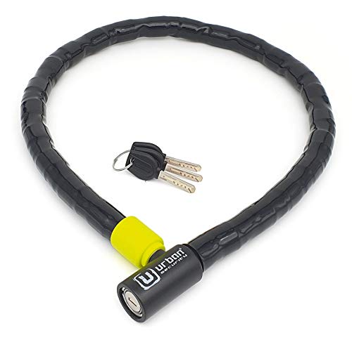 URBAN UR5100 Candado Moto y Bicicleta, Cable de Acero Reforzado con Blindaje Articulado Muy Flexible Fácil de Llevar, Cerradura Alta Seguridad, Antirrobo Moto Bici Eléctrica Scooter Patinete, 170cm