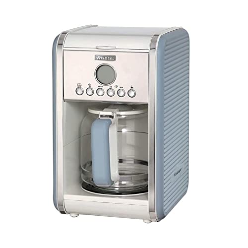 Ariete 1342 Cafetera de goteo vintage, 2000 W, 2.1 litros, Acero Inoxidable, Azul