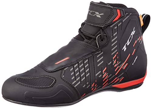 TCX R04d WP, Motorcycle Boot Hombre, Negro Y Rojo, 43 EU