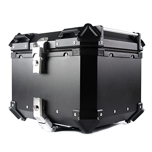 WNANCH Universal baúl de Moto Grande Capacidad 100L 80L 65L 55L 36L 28L topcase Moto Aluminio baul Moto con Placa y Kit de Montaje (Color : Negro, Size : 45L)