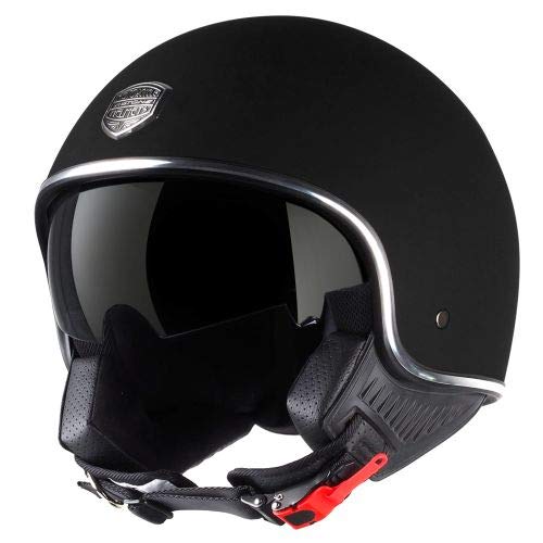 Astone Helmets - Minijet 66 - Casque jet vintage - Casque style rétro US - Casque de moto en polycarbonate - matt black XS
