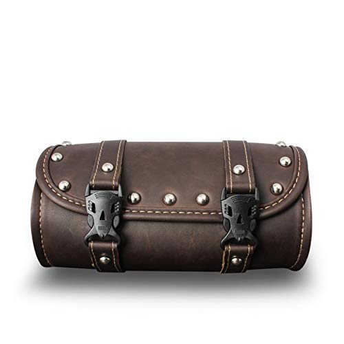 Baul Case para Bolsa De Cuero Vintage para Motocicleta Caja De Equipaje De Alta Capacidad Duradera Estuche Superior Bolsa De Depósito para Motocicleta (Color : A)