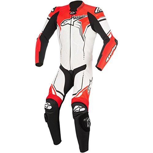 Alpinestars 3150518-233-50 GP Plus V2 - Traje de piel (blanco/negro/rojo fluo, 40)