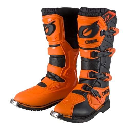 O'NEAL | Botas de Motocross | Motocicleta de Enduro | Comodidad gracias a la plantilla Air-Mesh, cuatro hebillas, material sintético | Botas Rider Pro | Adulto | Naranja | Talla 48