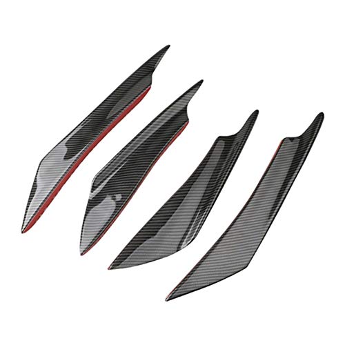 VIKEP 4pcs / Set De Fibra De Carbono Parachoques Delantero Del Coche De Labios Splitter Difusor Alerón Aletas Articuladas Valence Coche Que Labra Los Accesorios En Forma For El BMW Benz Estilismo de c