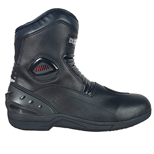 Bohmberg RONIN Botas de motorista para hombre, resistentes al agua, con protectores reforzados, Negro , 46 EU