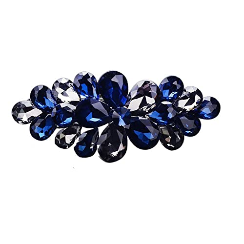 horquilla Pasadores de pelo for mujer, Clip de resorte de flor de diamante, adorno for el pelo de niña, pasadores de moda for cola de caballo, pasadores for regalos del día de la madre (Color : Blau