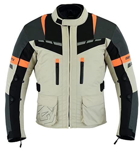 GearX Tornado Chaqueta de moto impermeable reflectante Touring Adventure Viaje Viaje, gris, X-Large Alto
