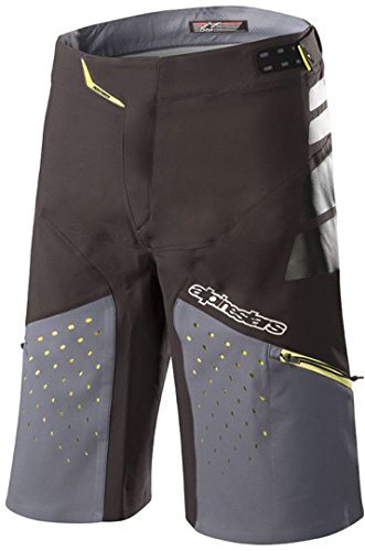 Alpinestars Drop Pro Pantalones Cortos, Hombre, 1726718, Negro/Gris Acero, Size (36)