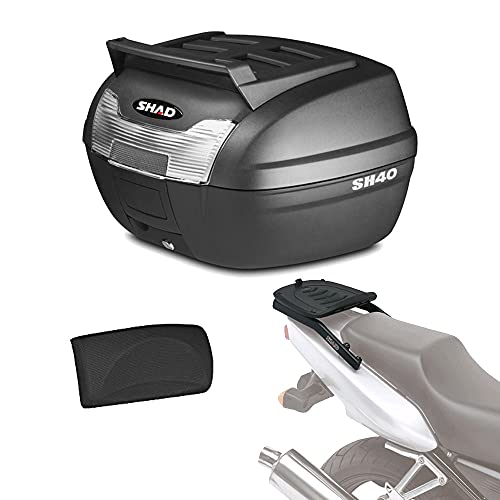 Sh40crehe51 - Kit fijacion y Maleta baul Trasero + Respaldo Pasajero Regalo sh40 + Cargo Compatible con Yamaha Tracer 700 2016-2017