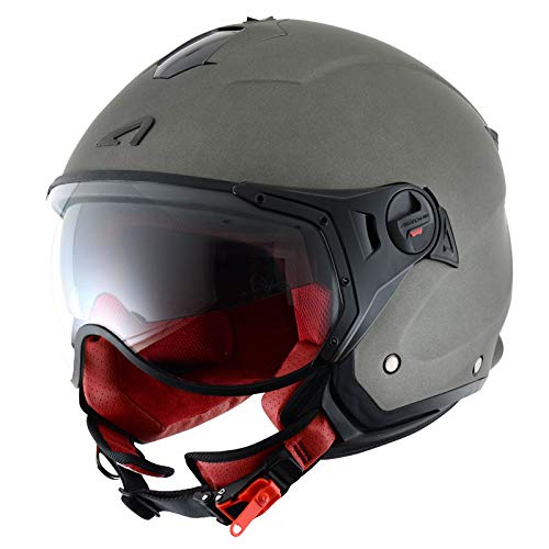 ASTONE - Casco Jet mini jet deportivo, titanio, mate, talla XXL