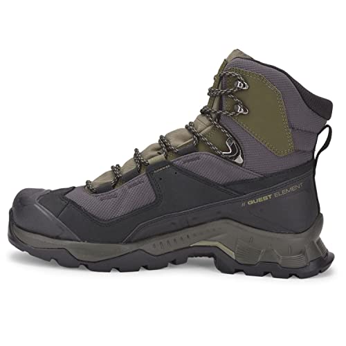 Salomon Quest Element Gore-Tex Botas de Senderismo de Piel para Hombre, Impermeable, Agarre Máximo, Zapatos Trekking, Black, 42 2/3