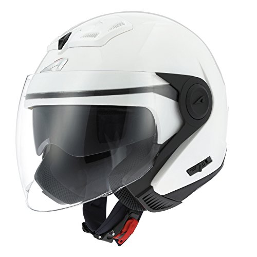 Astone Helmets - Casque jet DJ8 monocolor - Casque jet look rétro - Casque idéal en zone urbaine - Coque en polycarbonate -Gloss white L