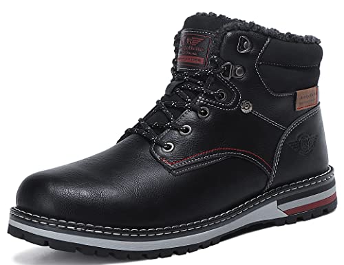 ARRIGO BELLO Botas Hombre Invierno Botines Zapato Nieve Clásico Forrado Piel Trekking Senderismo Talla 41-46 (C-Negro, 43)