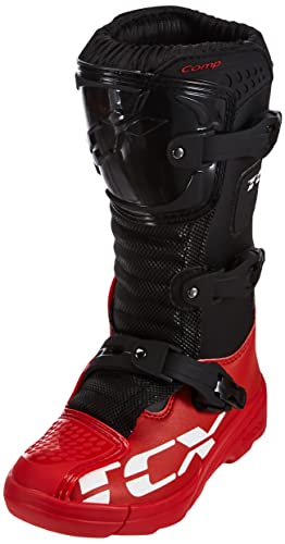 TCX Boot, Bota de Moto Hombre, Negro Rojo, 33 EU