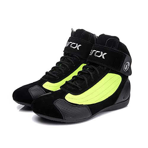 Sebasty Botas de Motociclista Transpirables,Moto Motorbike Biker Touring,Botas de Moto para Hombres y Mujeres,Green-39