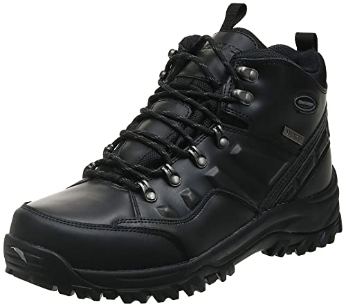 Skechers RELMENT TRAVEN, Botas de senderismo para Hombre, Black Leather, 43 EU