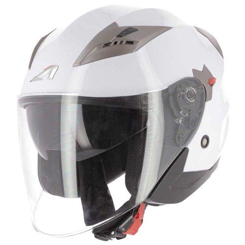 Astone Helmets - DJ9 monocolor- Casque jet - casque de moto jet - casque jet homologué - casque de moto en polycarbonate - gloss white XL